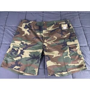 Rothco Woodland Camo Cargo Army Shorts Size XXXXL Paratrooper Button Fly BDU